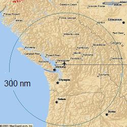 300 nm circle around Chilliwack