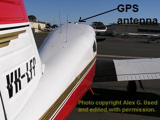GPS antenna on Piper