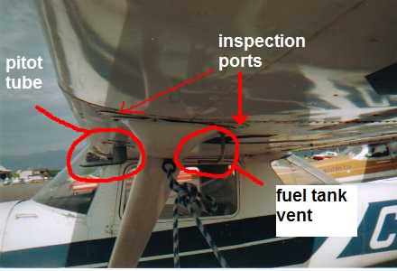 pitot tube and fuel vent