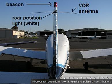 VOR antenna on tail